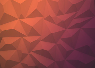 Abstract background of polygons on orange and purple background.