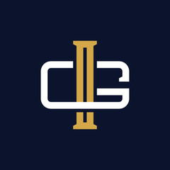 Initial Letter IG GI Monogram Logo Design