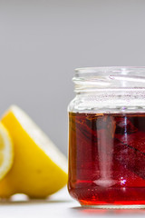 Natural herbs infusion tea with lemon and honey