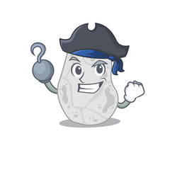 White planctomycetes cartoon design in a Pirate character with one hook hand