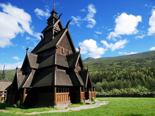 Middle age Stavkirke in norway