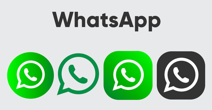 Green WhatsApp Button With Phone And Bubble Chat Icon. Isolated 