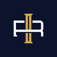 Initial Letter IR RI Monogram Logo Design