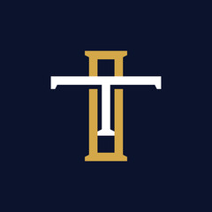 Initial Letter IT TI Monogram Logo Design