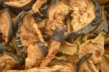 Dried eggplant as a background