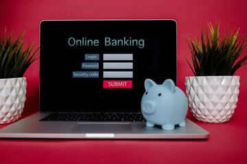 Internet online payment banking on the computer concept