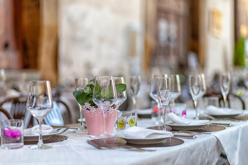 table set for a dinner
