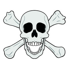 pirate logo. jolly roger. laughing skull on white background.