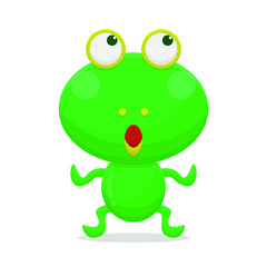 Fototapeta premium Frog Cartoon Character. Cute Animal Mascot Icon Flat Design. Childrens Book 