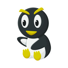 Penguin Cartoon Character. Cute Animal Mascot Icon Flat Design. Childrens Book
