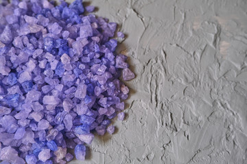 Close up of purple sea salt..