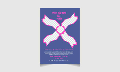 Party Flyer template. Happy new year party vertical flyer sample Brochure design, cover modern layout
