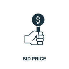 Bid Price icon from investment collection. Simple line Bid Price icon for templates, web design and infographics