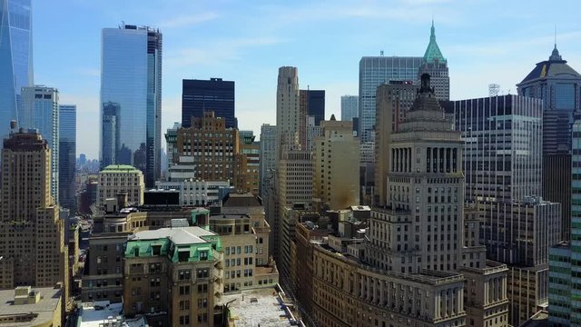 Panning Shot of Lower Manhattan Skyline