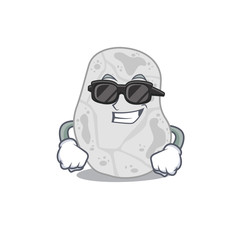 cartoon character of white planctomycetes wearing classy black glasses