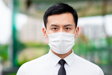 Asian man wear face mask
