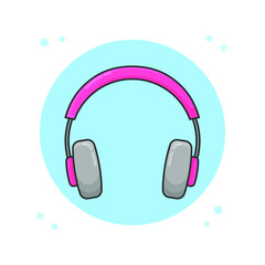 Headphone or Earphone Music Symbol Logo Vector Illustration

