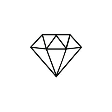 Diamond flat black and white icon.