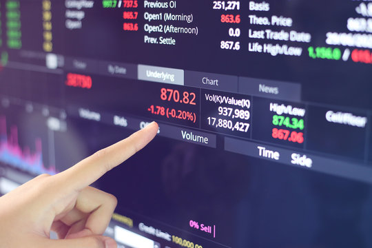 The Stock Exchange, Streaming Trade Screen, The stock screen Show the stock price rise.