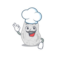 Talented white planctomycetes chef cartoon drawing wearing chef hat