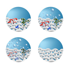 Realistic 3d Detailed Detergent Display Set. Vector