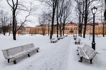 Park at the Alexander Nevsky Lavra, St. Petersburg, Russia