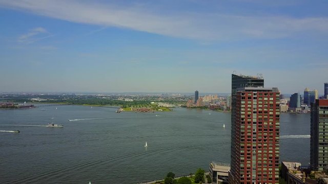 Panning Shot of Hudson River
