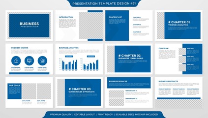 set of presentation layout template with minimalist style use for annual report and business profile