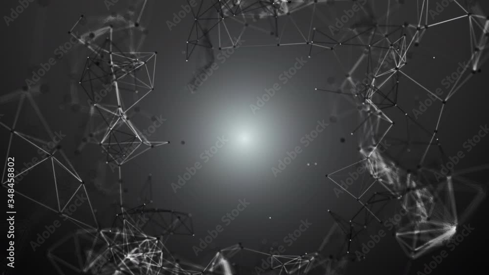 Wall mural technology abstract background plexus abstract geometric decoration