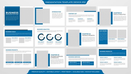 Fototapeta na wymiar set of presentation layout template with minimalist style use for annual report and business profile