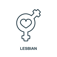 Lesbian icon from lgbt collection. Simple line Lesbian icon for templates, web design and infographics