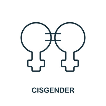 Cisgender icon from lgbt collection. Simple line Cisgender icon for templates, web design and infographics