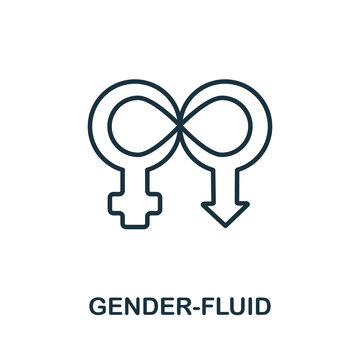 Gender-Fluid icon from lgbt collection. Simple line Gender-Fluid icon for templates, web design and infographics