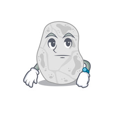 Fototapeta premium Mascot design style of white planctomycetes with waiting gesture
