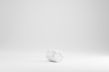 Marble 3d point symbol. White marble sign isolated on white background. Glossy marble stone alphabet. 3d rendered font character.