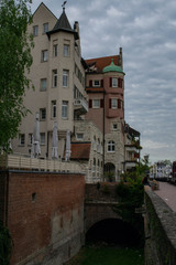 Germany city of Ulm, Fisherman's Quarter - narrow streets, bridges and houses