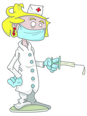 Infirmière avec masque