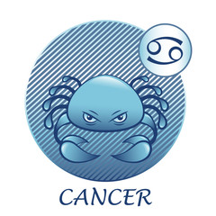 Cancer zodiac sign. cartoon style. Icon for astrological horoscope.