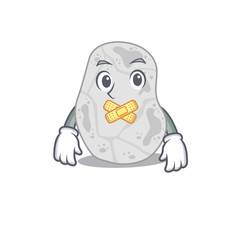 White planctomycetes cartoon character style having strange silent face