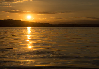 Sunset on lake sempach majestic atmosphere ucerne