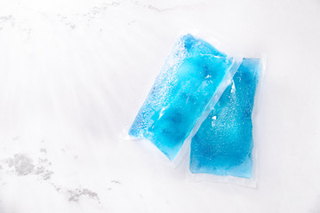 食品や体を冷やす保冷剤・アイスパックが2つ。