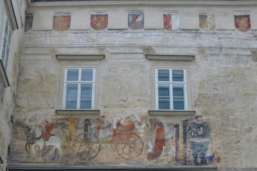 Historical Houses and Facades in Krems/Stein located at the river Danube