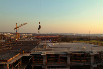 construction site with crane