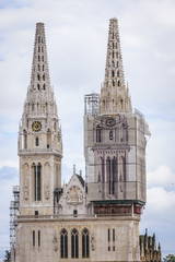 Fototapeta na wymiar Zagreb cathedral without both crosses