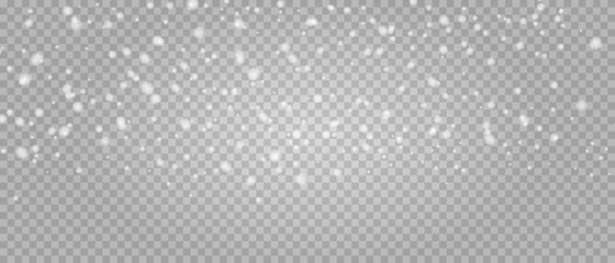 Snow fall vector background png overlay isolated on transparent. Christmas winter snowy illustration.