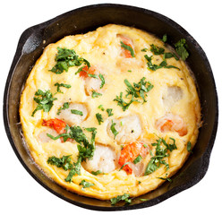 Seafood casserole in pan