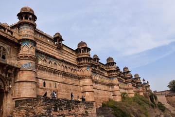 Gwalior, Madhya Pradesh/India : March 15, 2020 - 'Gwalior Fort' it is hill fort near gwalior and described as 'the Pearl amongst fortresses in India' built in 8th Century