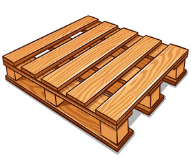 Vector cartoon wood pallet isolated