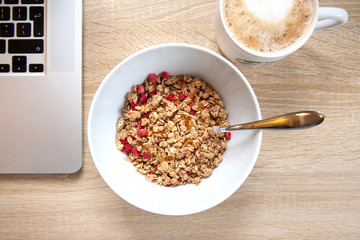 Working from home breakfast time.