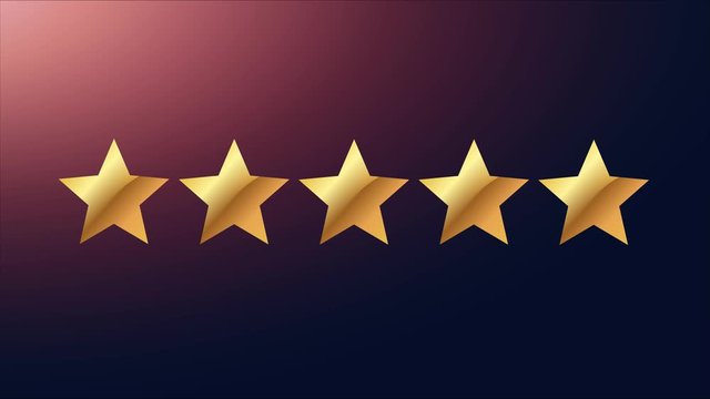 5 Star Rating modern concept with gold